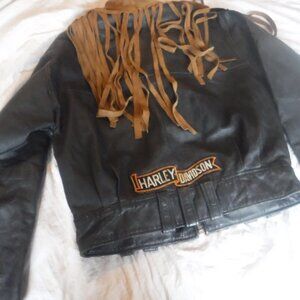 Open Road Size Medium Leather MotorCycle JAcket Harley Davidson Patch